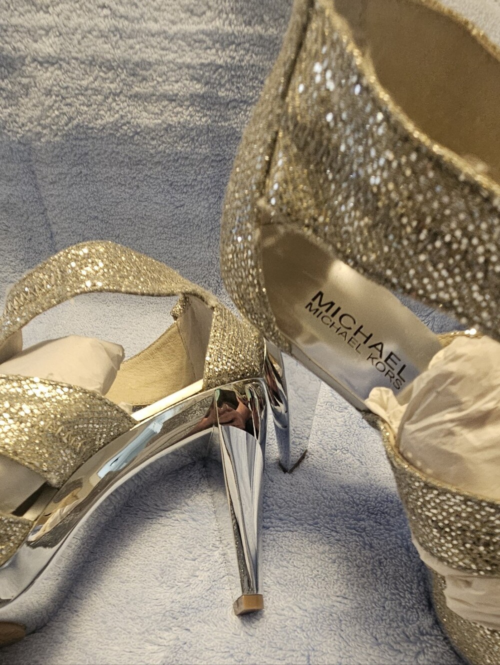 Michael Kors Silver Heels Size 8M